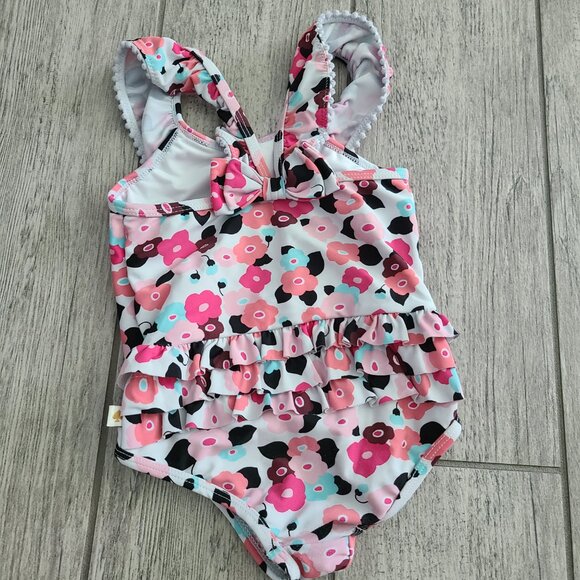 Kate Spade New York baby girl pink Floral One-Piece Swimsuit – Size 24 M - Picture 3 of 4